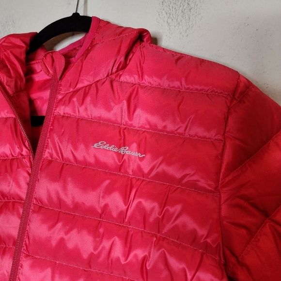 Eddie Bauer Reversible Down Puffer Pink Ombre Coat Kids Youth Size L (14/16) - Picture 12 of 16